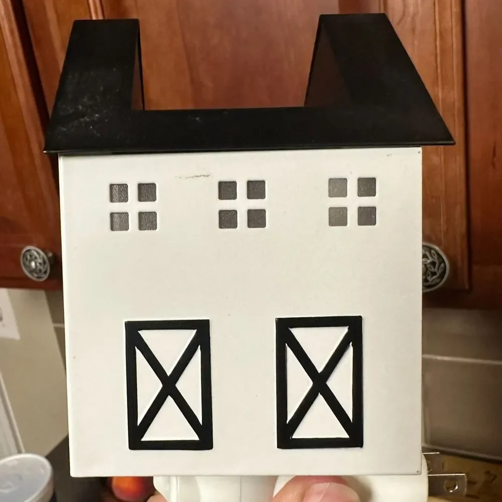 Farmhouse House Wax Warmer Plug In White Black Night Light Scent Warmer
